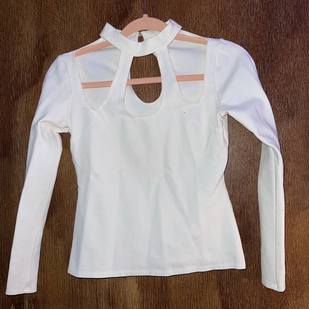 White long sleeve top